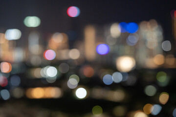 Twilight cityscape with bokeh effect