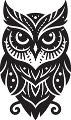 black and white owl