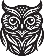 black and white owl