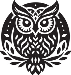 black and white owl
