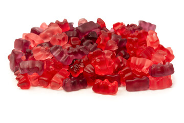 Assorted red gummy candies. Jelly bears. - obrazy, fototapety, plakaty