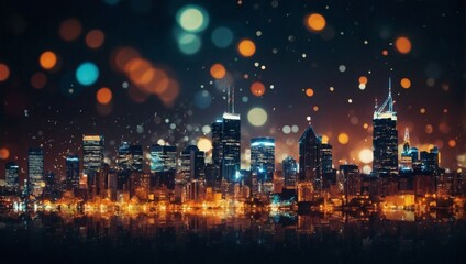 Abstract urban glow of cityscape bokeh