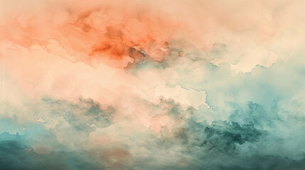 Obraz na płótnie Canvas Soft watercolor abstract background, cloud painting style wallpaper