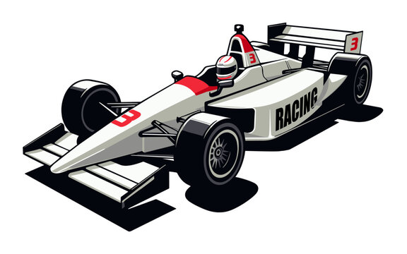 Indy racing car classic style motor sport vehicle silhouette