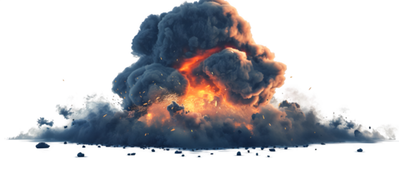 Nuclear Bomb Blast Isolated on White Background: PNG File for Creative Projects, Hand Edited Generative AI