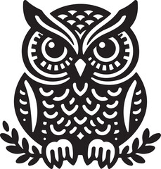 black and white owl