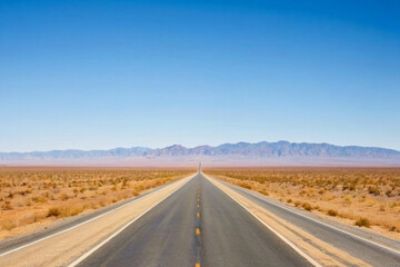 Empty Highway Through the Desert