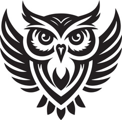 black and white owl