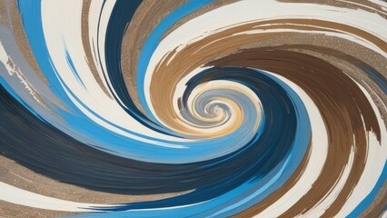 Abstract art with blue and brown swirls on white canvas, Background AI Generative