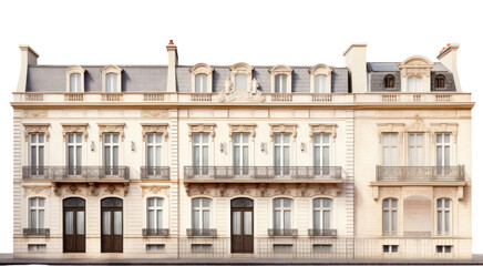 Fototapeta na wymiar PNG Paris row house architecture building window