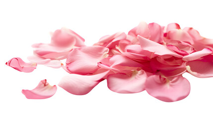 Delicate Rose Petals Placed on White Background: PNG File for Floral Designs, Hand Edited Generative AI