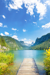 Gosausee, a beautiful lake with moutains in Salzkammergut, Austria.	