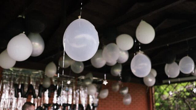 balloons, festive decorations for birthday or wedding. Birthday decoration. Holiday decoration. Festive background.