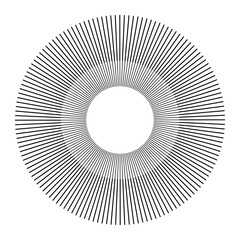 Circular Radial Rays of Sunburst. Abstract Round Design Element. 
