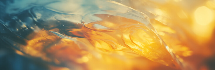 A blurry image of a yellow and blue background with a yellow and orange swirl