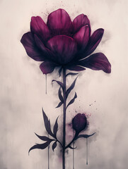 purple lonely dark flower