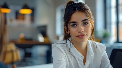 Professional Woman Working on Laptop. Generative AI