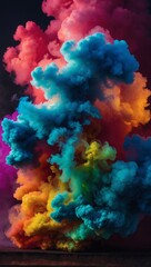 Fototapeta na wymiar Abstract vivid, multi-toned smoke billowing, colorful backdrop for advertising or design, wallpaper for gadgets.