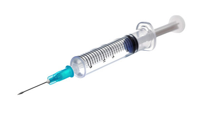 Medical Syringe Isolated on White Background: PNG File for Healthcare Designs, Hand Edited Generative AI