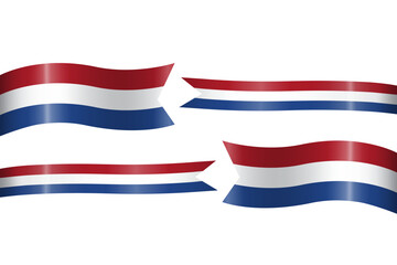 set of flag ribbon with colors of Netherlands for independence day celebration decoration
