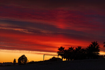 sunset over the countryside