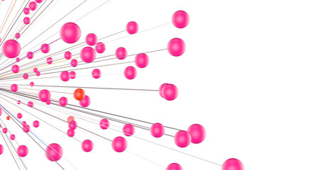 Abstract polygonal space with connecting dots and lines. Dark background. Connection structure. 3d Widescreen