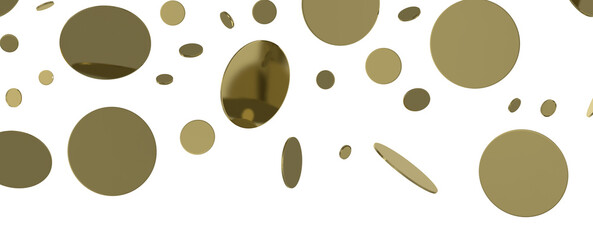 Gold confetti background, isolated on transparent background