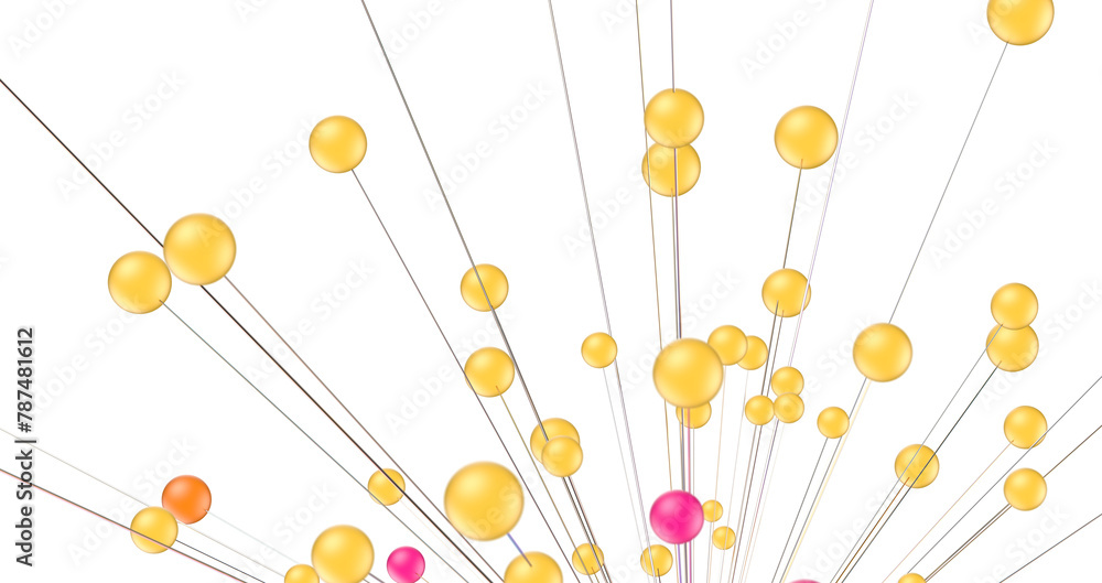 Fototapete abstract polygonal space with connecting dots and lines. dark background. connection structure. 3d w