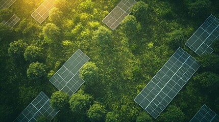 solar panels in the park