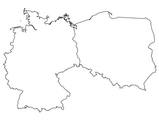Contours of the map of Germany, Poland