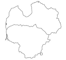 Obraz premium Contours of the map of Latvia, Lithuania
