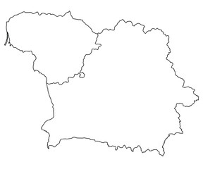 Contours of the map of Lithuania, Belarus
