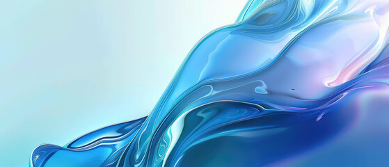 Elegant blue fluid art design with wavy texture