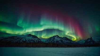 Aurora borealis dancing in the night sky
