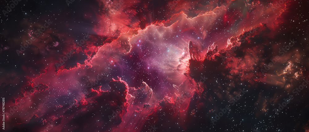 Wall mural vivid cosmic clouds and star clusters image