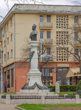 Monument Bust of Decebal at Town Park in Drobeta Turnu Severin Romania