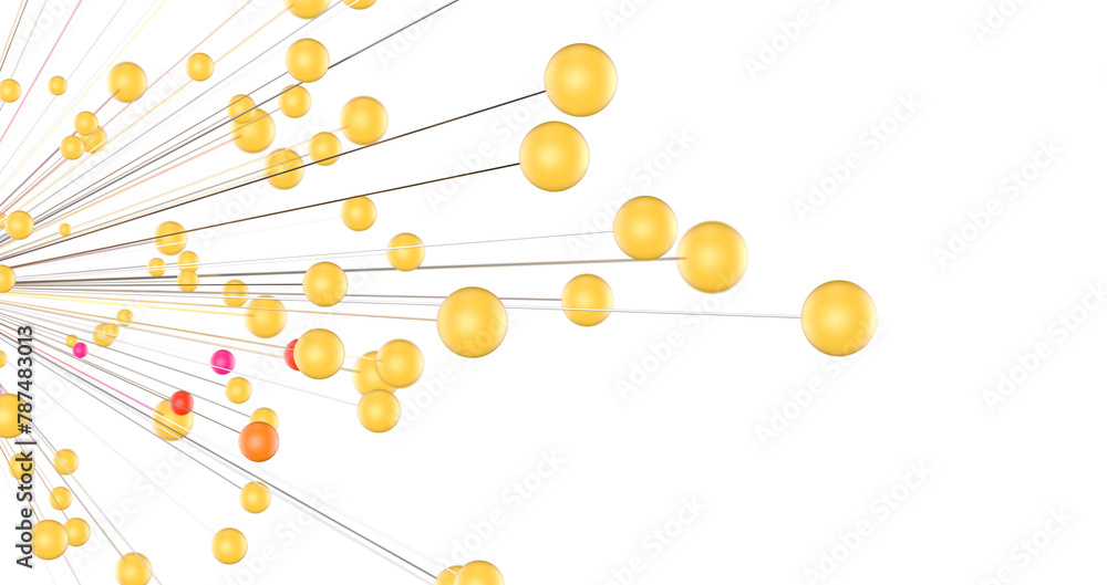 Leinwandbilder Abstract polygonal space with connecting dots and lines. Dark background. Connection structure. 3d Widescreen
