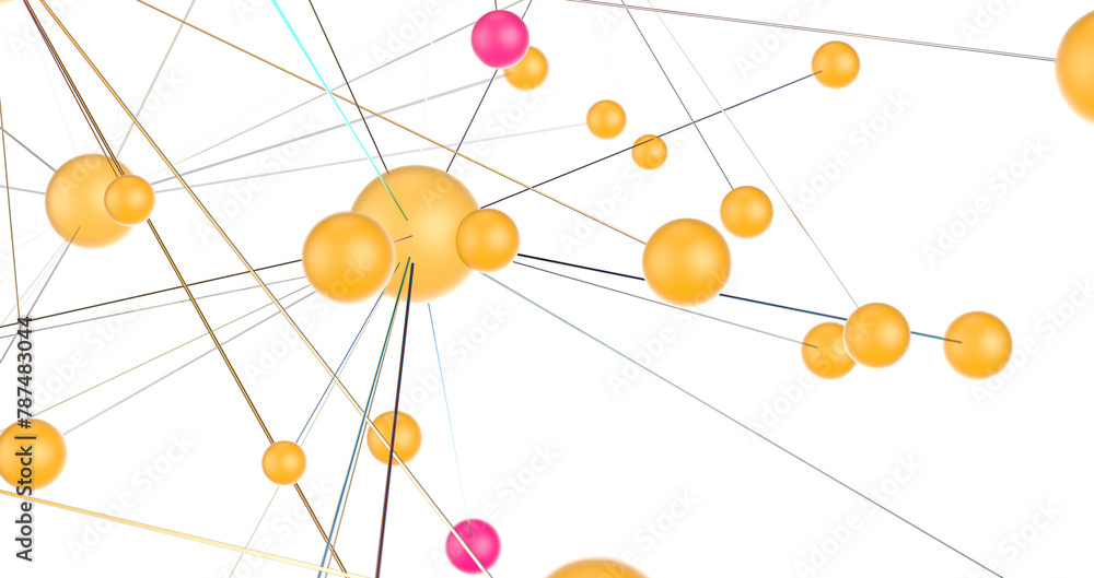 Leinwandbilder abstract network of physical devices on the internet using a network connection