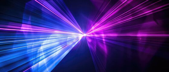 Futuristic pink and blue laser convergence