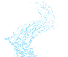 Water splash in the form of spiral blue color