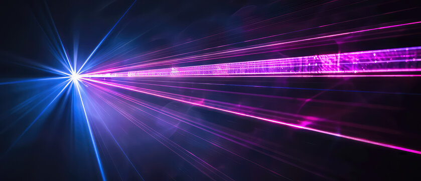 Intense blue and purple laser beams