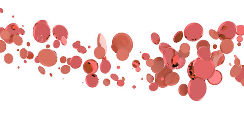 3d confetti png. red confetti falls from the sky.