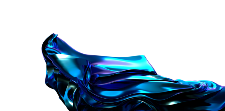 Dynamic Blue Motion: Abstract 3D Wave Illustration with Fluidity and Energy