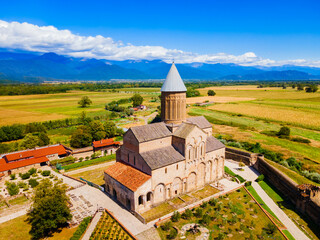 Alaverdi Monastery aerial panoramic view in Kakheti, Georgia