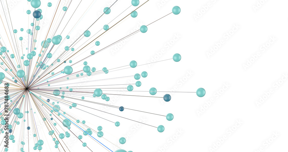 Aufkleber Telecommunication concept with abstract network structure