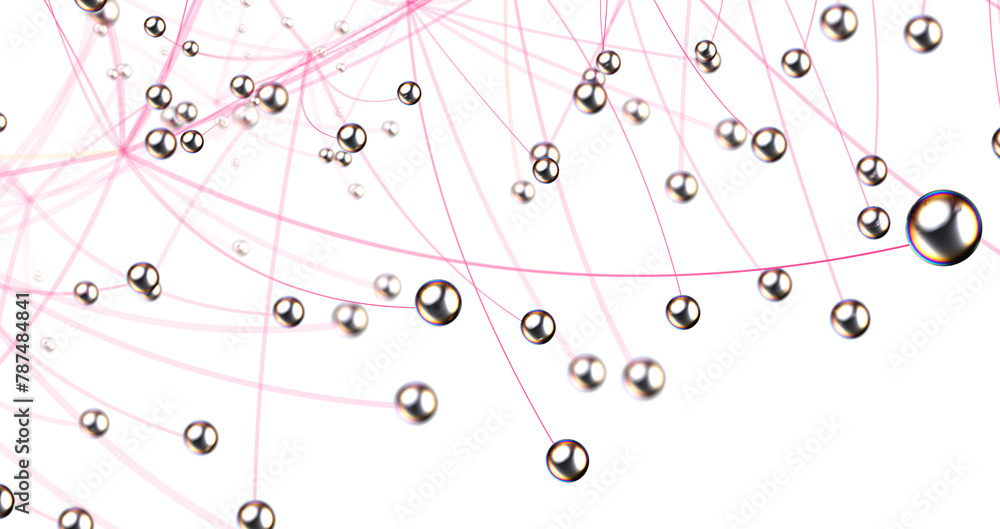 Aufkleber Telecommunication concept with abstract network structure