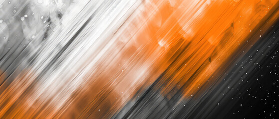 Abstract orange and white streaks on a black background