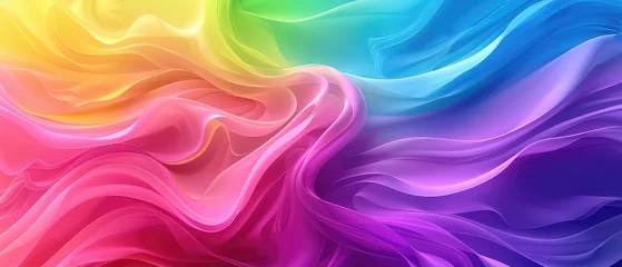 Foto op Canvas Colorful waves of fabric creating a fluid landscape © Mik Saar