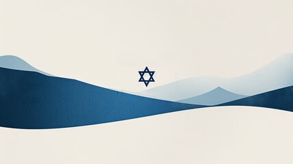 Israeli Flag and Symbolic Banner - obrazy, fototapety, plakaty