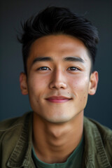 Obraz premium Portrait of young chinese man background